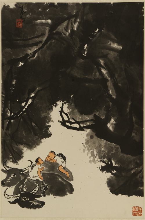 1612427063366616.jpg 10.近代 李可染 纸本设色《童牛图》轴_副本.jpg