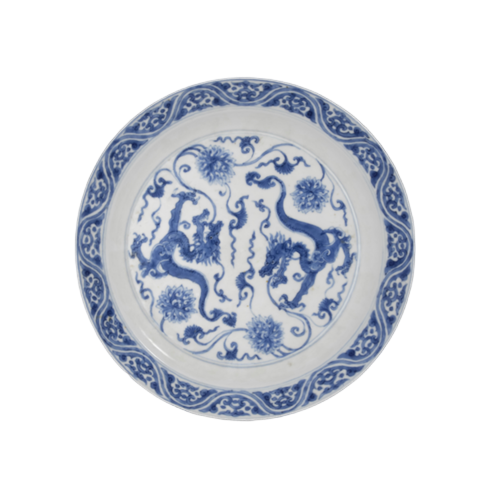 青花龙纹盘