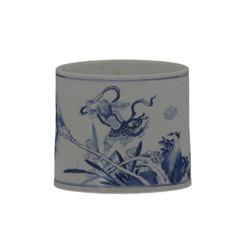 青花魁星竹梅纹笔筒