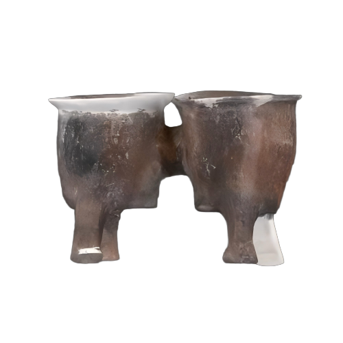 大汶口文化红陶双连鼎