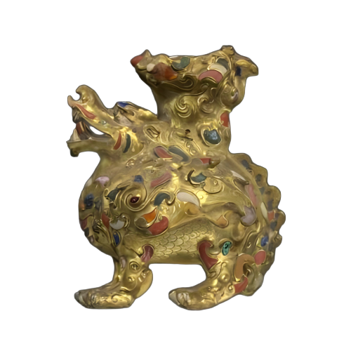 鎏金嵌百宝瑞兽铜香熏