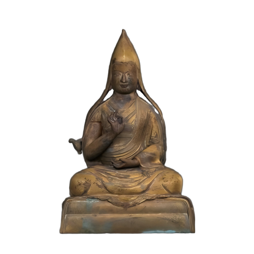 铜鎏金宗喀巴坐像