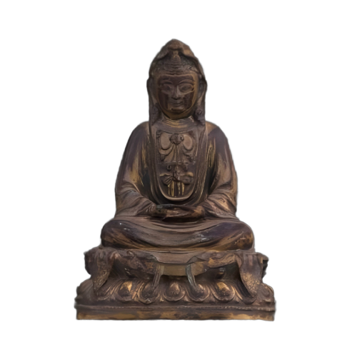 铜鎏金观音坐像