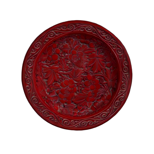 剔红葡萄纹圆盘